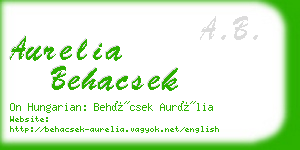 aurelia behacsek business card